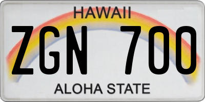 HI license plate ZGN700