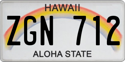 HI license plate ZGN712