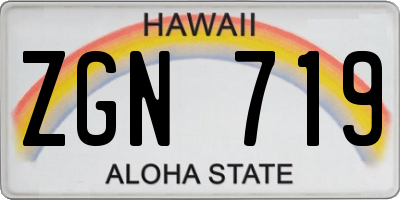 HI license plate ZGN719
