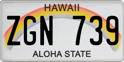 HI license plate ZGN739