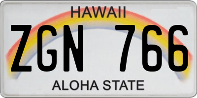 HI license plate ZGN766