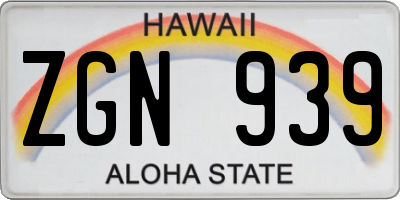 HI license plate ZGN939