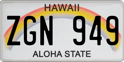 HI license plate ZGN949