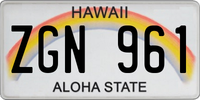 HI license plate ZGN961