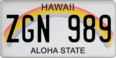 HI license plate ZGN989