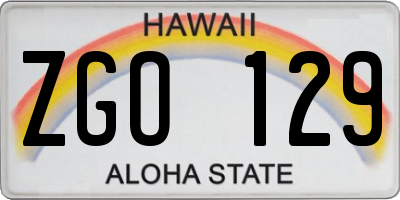 HI license plate ZGO129