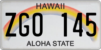 HI license plate ZGO145