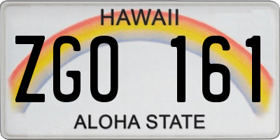 HI license plate ZGO161