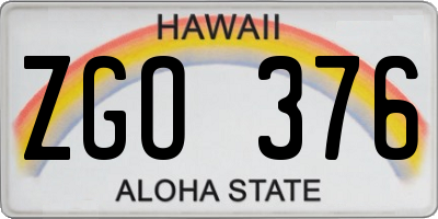 HI license plate ZGO376