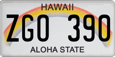 HI license plate ZGO390