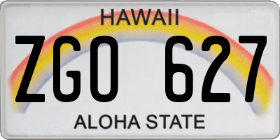 HI license plate ZGO627