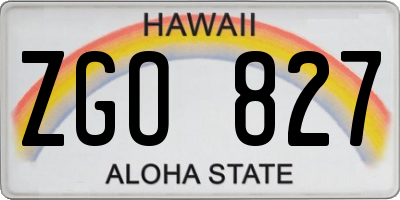 HI license plate ZGO827
