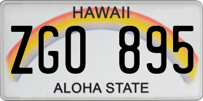 HI license plate ZGO895