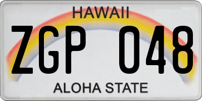 HI license plate ZGP048