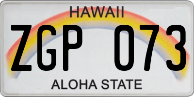 HI license plate ZGP073