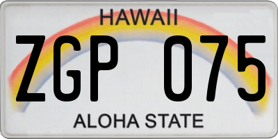 HI license plate ZGP075