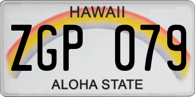HI license plate ZGP079