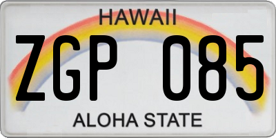 HI license plate ZGP085