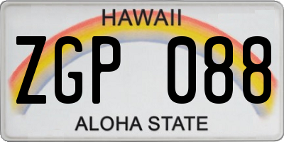 HI license plate ZGP088
