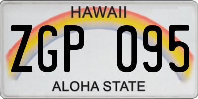 HI license plate ZGP095