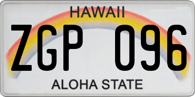 HI license plate ZGP096