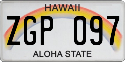 HI license plate ZGP097