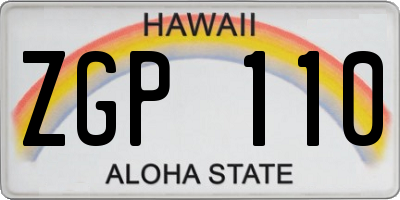 HI license plate ZGP110