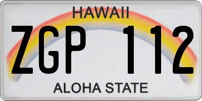 HI license plate ZGP112