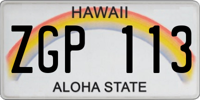HI license plate ZGP113