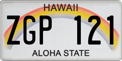 HI license plate ZGP121