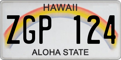 HI license plate ZGP124