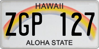HI license plate ZGP127