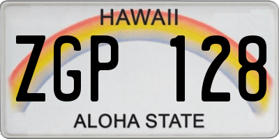HI license plate ZGP128