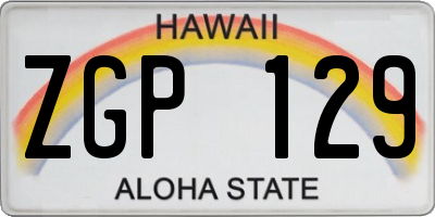 HI license plate ZGP129