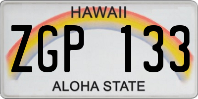 HI license plate ZGP133