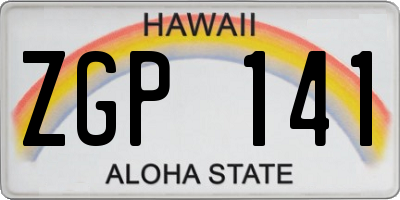 HI license plate ZGP141