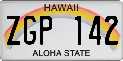 HI license plate ZGP142