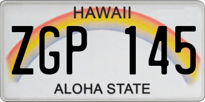 HI license plate ZGP145