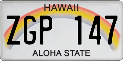 HI license plate ZGP147