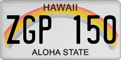HI license plate ZGP150