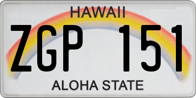 HI license plate ZGP151