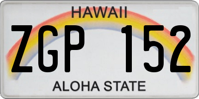 HI license plate ZGP152