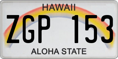 HI license plate ZGP153