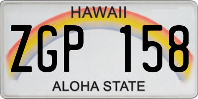HI license plate ZGP158