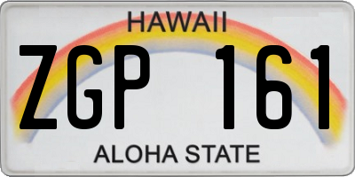 HI license plate ZGP161
