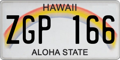 HI license plate ZGP166