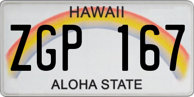 HI license plate ZGP167