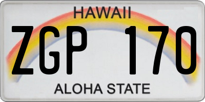 HI license plate ZGP170