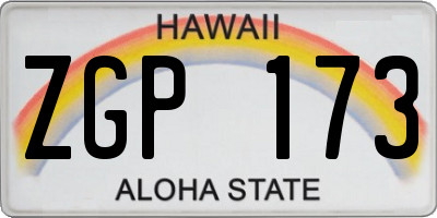HI license plate ZGP173