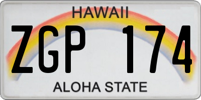 HI license plate ZGP174